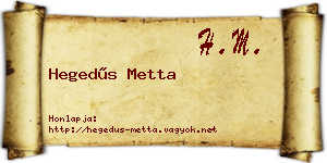 Hegedűs Metta névjegykártya