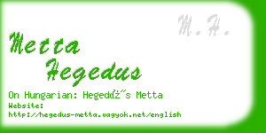 metta hegedus business card